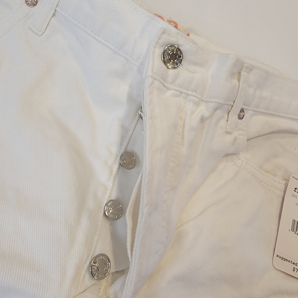 Free People Maggie Mid Rise Straight Leg Jeans Size 32 NWT! White Button Fly - Picture 6 of 15